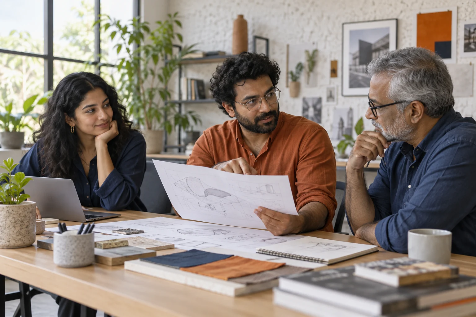 Illustrative mentoring conversation in a design studio
