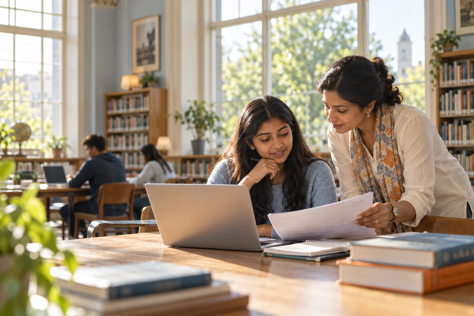 Illustrative scene of an educator supporting a student’s learning